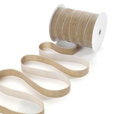 Beige Velvet Glitter Ribbon 1 Inch x 50 Yards Roll Gift Wrapping Crafts