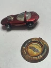 Vintage Hot Wheels Redline & Pin Badge Silhouette Rose USA 1967 White Interior