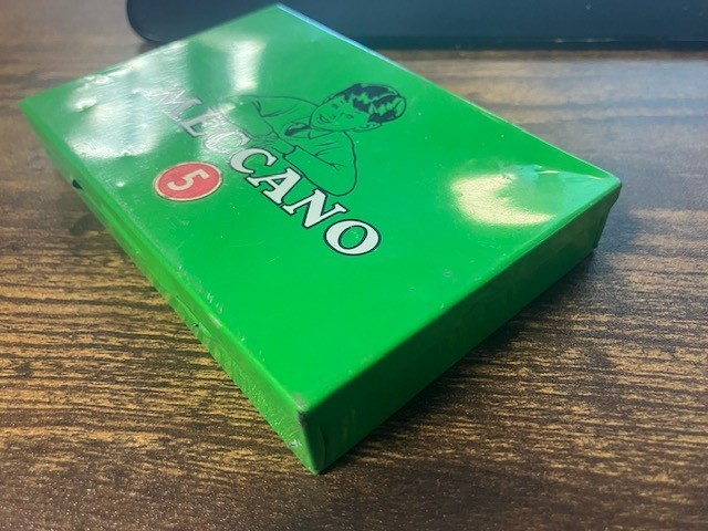 Meccano Erector Small Parts Tin - Green #5  Some parts inside