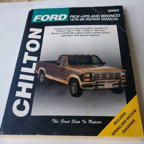 Ford Pick-ups Bronco, 1976-86 Chilton Manuel 26662 Kabel & Vakuum US Canadian