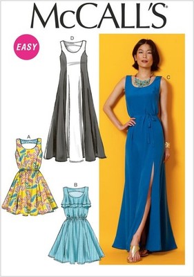 McCall 6952 Sz 8-24 EASY Summer Dresses Maxi & Boho High Waist Slimming Pattern
