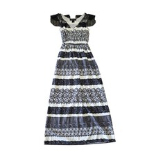 Kardashian Kollection Maxi Dress Lace Print Striped Casual XS