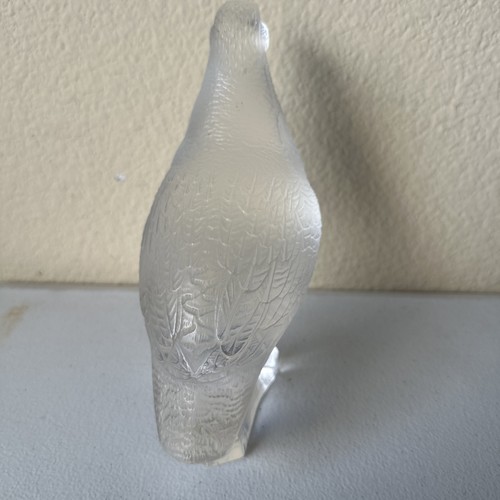 LALIQUE FRANCE VETRO CRISTALLO SMERIGLIATO PERNICE QUAGLIA UCCELLINO Testa in su 7” Bellissima - Foto 4 di 5