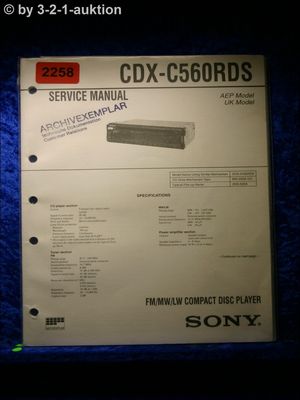 Sony Service Manual CDX C560RDS CD Radio (#2258)