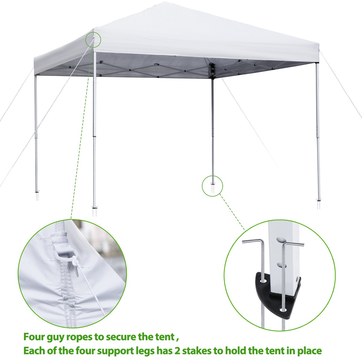 10x10 FT Pop-Up Foldable Waterproof Canopy Tent Adjustable Heights