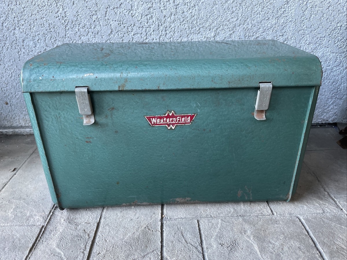 Vintage Cooler Green Western Field 1950s Aluminum 20x12x10 | eBay