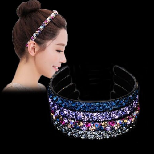Headband Korean Hairbands Women Hair Hoops Rhinestone Baroque Crystal Headbands - Picture 1 of 18