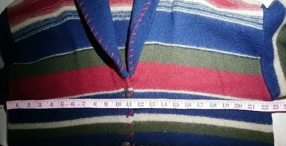 Винтажный шерстяной прочный юго-западный кардиган свитер размер большой тяжелый - Изображение 4 из 4