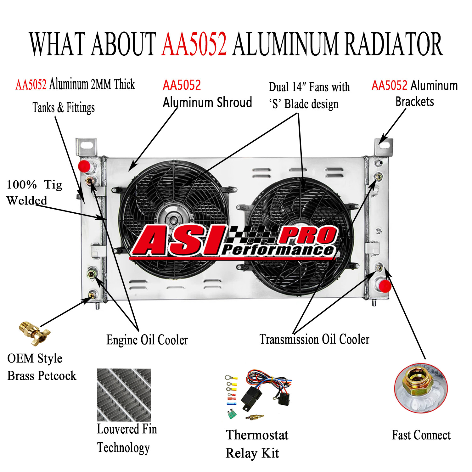 3-Row Radiator+Shroud Fan For Chevy 2008-2013 Silverado 1500 GMC Yukon HUMMER/H2