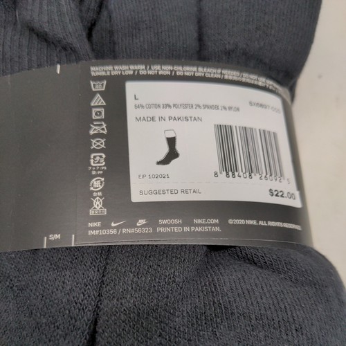 Nike Everyday Plus Cushion Crew Socks Black 6 Pack Size 8-12 Mens NEW SX6897-010 888408260925 | eBay