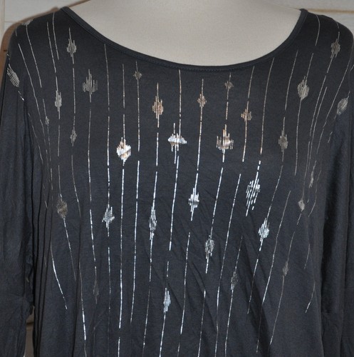 Apt 9 NWT ladies long sleeve gray silver tunic top. Medium. With silver accents. - Picture 3 of 7