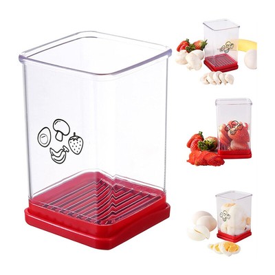 New Fruit Vegetable Speed Slicer With Push Plate Manual Cup Cutter Portable^