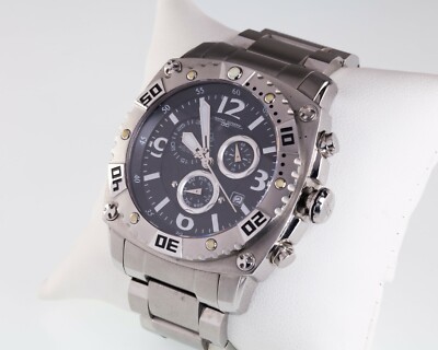 Jorg Gray 9800 Big Sport Chrono Stahl 45Mm Uhr Schwarzes Zifferblatt