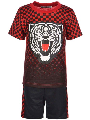 Shorts Fabric Children Boy Summer Set Outfit T Shirt Capri 30301 - Picture 4 of 9
