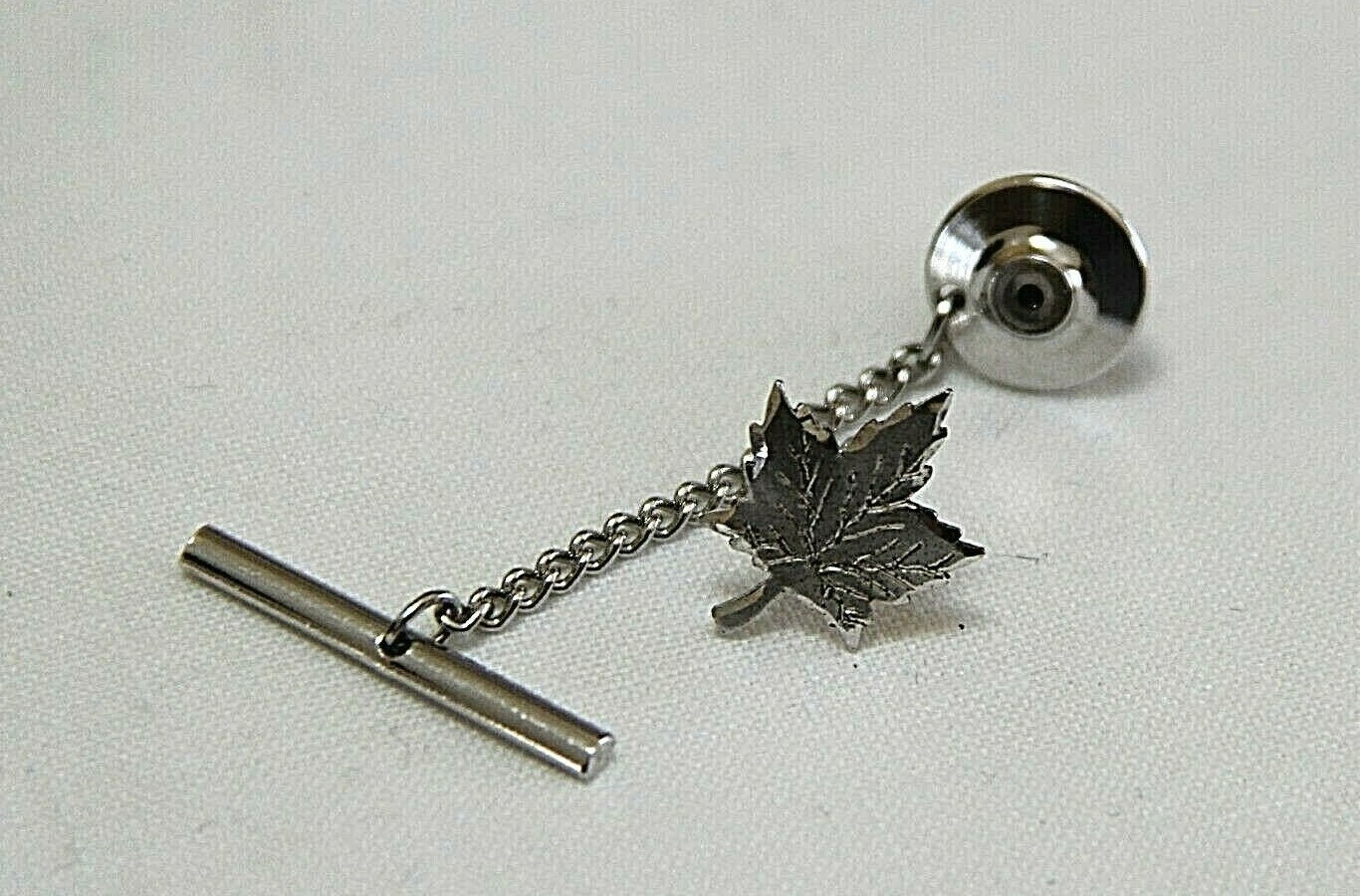 Forstner Signed Sterling Silver Maple Leaf Tie Ta… - image 3