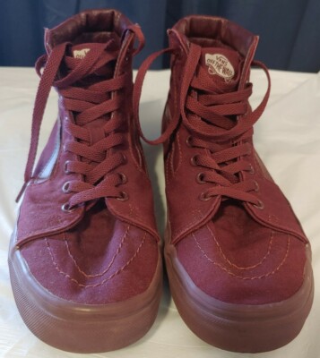 Vans Sk8-Hi Street Wear Canvas Burgundy Mens Womens