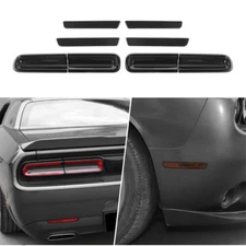 Smoked Black Tail Light Rear Lamp Guards Cover Trim Kit for Dodge Challenger 15+