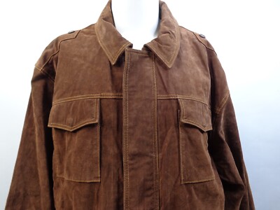 NWT WILSONS LEATHER M. JULIAN SUEDE 3/4 TRENCH COAT BROWN 2XL CHE