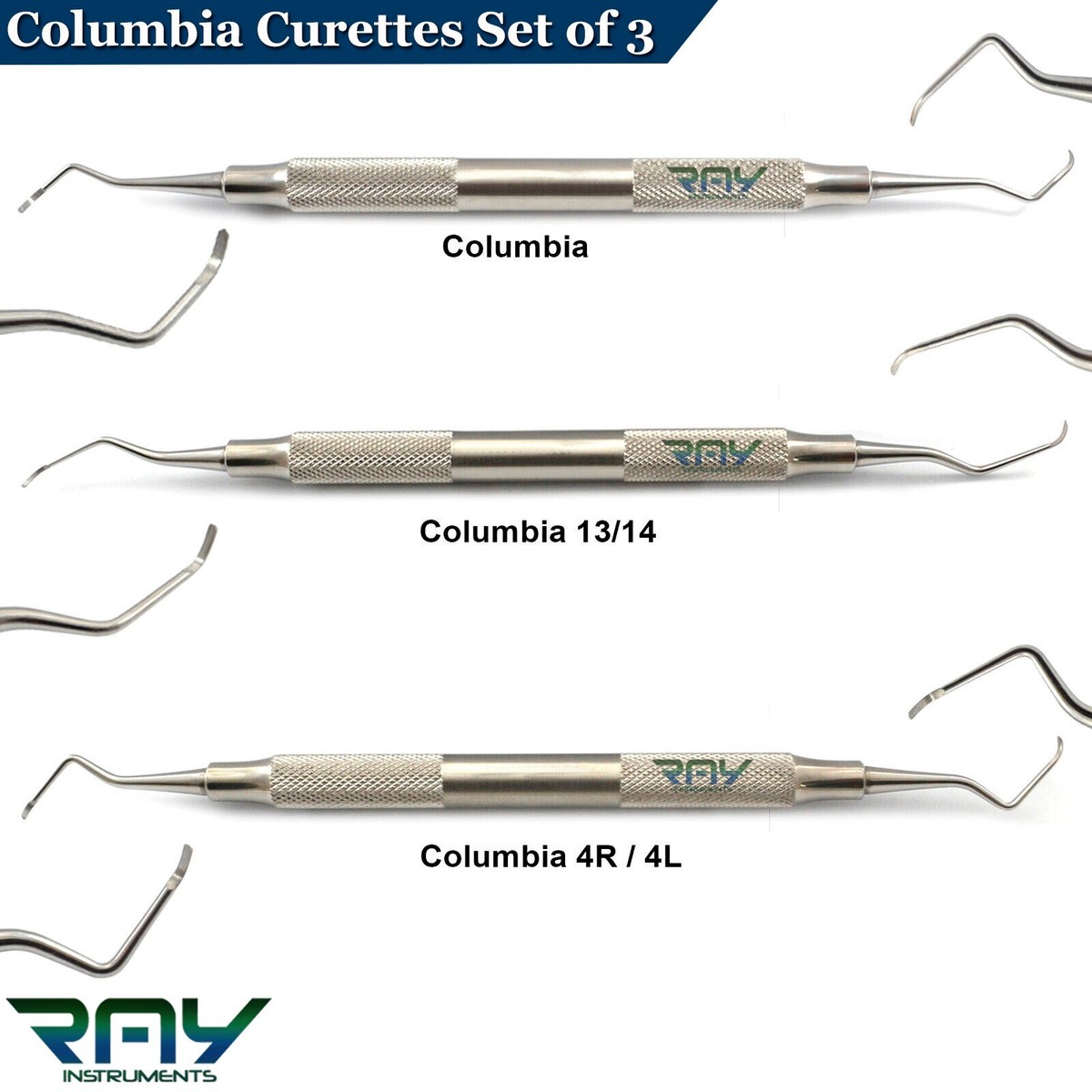 Columbia University Curette 4R/4L Manico Cavo Per Strumenti - Foto 10