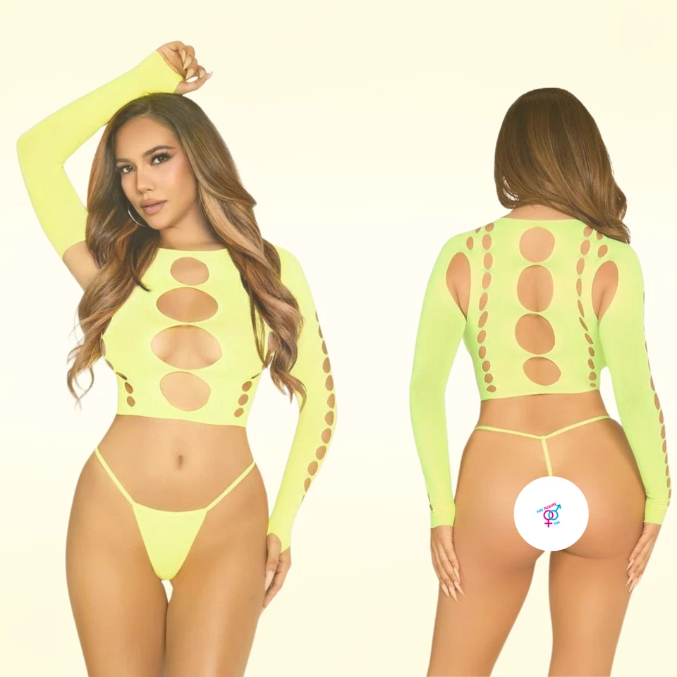 Sexy Top Corto Sin Costuras Manga Larga Lencería para Mujer Bikini Ropa de Playa Foto 2 de 4