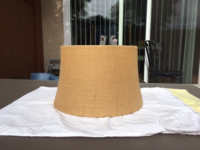 Pottery Barn Large Bleached Tapered Burlap Drum Lamp Shade For