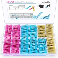 300pcs Heat Shrink Wire Butt Connectors Solder Crimp Electrical Terminals set