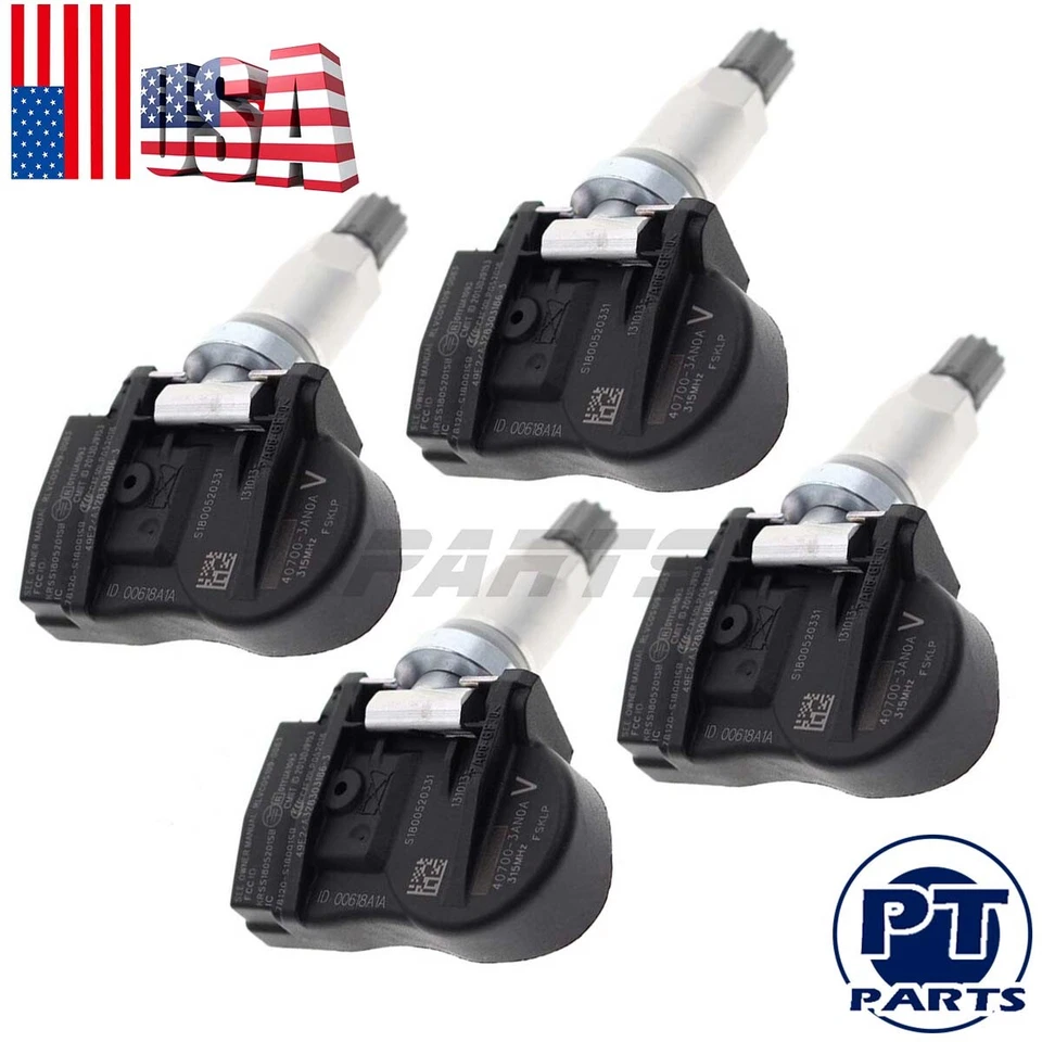 4PCS For Nissan TPMS Tire Pressure Sensors Monitor Kit 40700-3AN0B 407003AN0A - Image 2 of 4