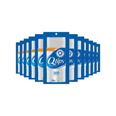 Q-tips Antimicrobial Swabs for Cleaning are Made with 100 Percent Cotton, 300...