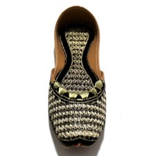 Women pure leather mojari jutti brown sandal handmade khussa punjabi style shoes
