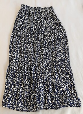 Tamara H. Maxi Skirt Sz Medium Pleated Crinkle Circle Tiered Floral Layered