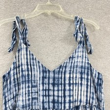 Gap Dress Women’s XS Blue White Sleeveless Shoulder Tie Pockets Maxi