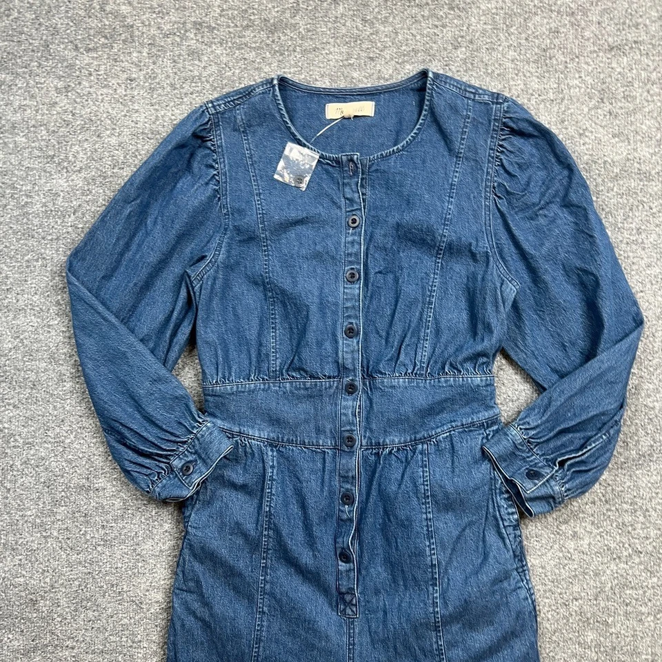 Mono Madewell Mujer 4 Denim Pierna Recta Botón Manga Larga Cintura Calada Foto 3 de 4