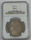 1889 Morgan Dollar CERTIFIED NGC MS 64 Silver Dollar ~ lovely pastel toning