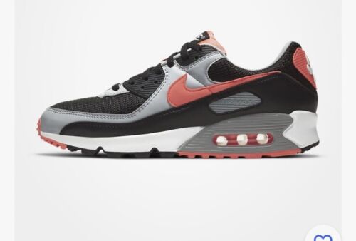 New NIKE MENS SIZE 9 AIR MAX 90 BLACK RADIANT RED White CZ4222-001 Women’s 10.5