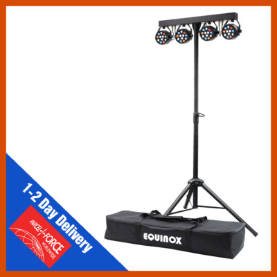 Equinox MicroPar Barsystem All-in-One T-Bar LED DMX Par DJ Disco Beleuchtungsset