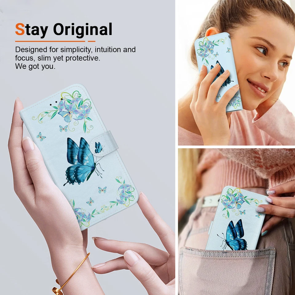 Leather Crystal Painting Wallet Case For Samsung Note8 9 10 20 M51 M31 A41 Cover - Image 2 of 4