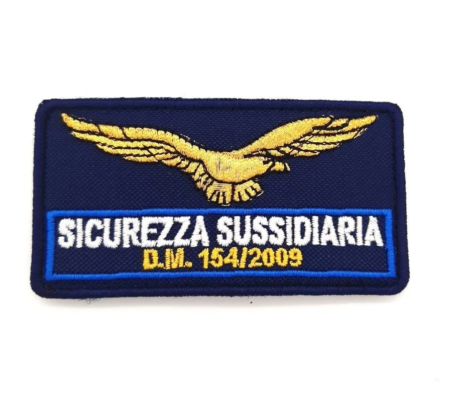 PATCH RICAMATA AQUILA SICUREZZA SUSSIDIARIA DM 154/2009 BORDO AZZURRO