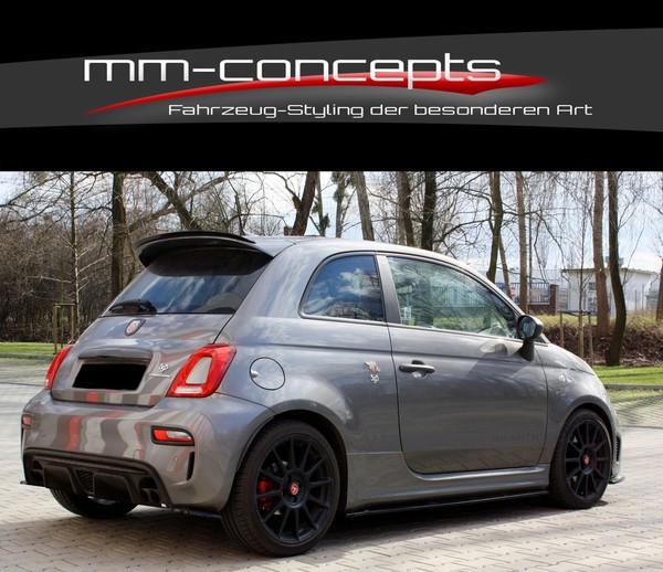 CUP Dachspoiler Schwarz Ansatz FüR Fiat 500 Abarth FL Spoiler Aufsatz ABS-image
