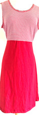 Red Striped Metropolitan Shift Dress, A Line, Tie, Empire Waist L