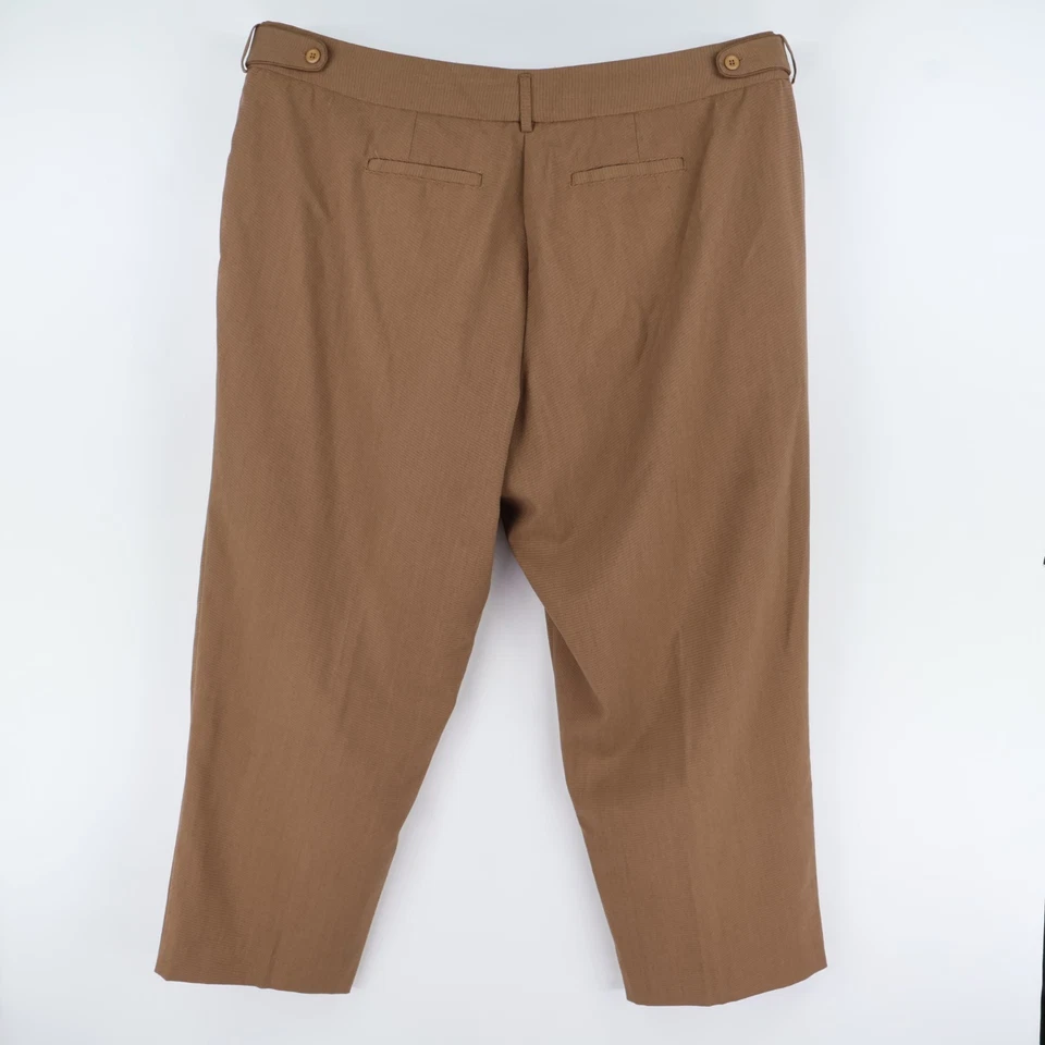 Pantalones de vestir Relativity para mujer talla Plus 24W marrón a cuadros mezcla de poliéster Foto 2 de 4