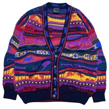 EMAROO 3D Knit Cardigan Australia Vintage Coogi Style Multicolor M F/S