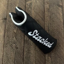 Stacked Golf Blade Putter Cover Black/White Leather