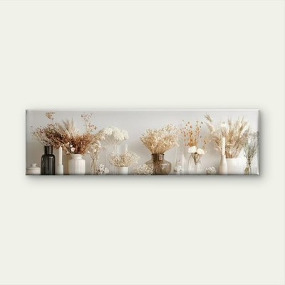 Panoramic Minimalist Dried Flower Canvas Print Wall Art Home Decor