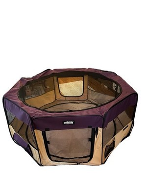 EliteField 2-Door Soft-sided Pet Playpen XL Purple Beige
