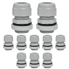 10 Pcs 1/2" NPT Nylon Cable Glands, IP68 Waterproof Adjustable Cord Grip Cabl...