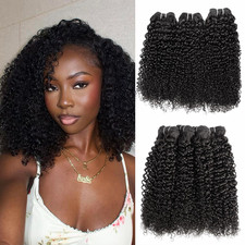Kinky Curly Human Hair Bundles 12 14 16 Inch Curly Bundle 10A Virgin Unprocessed