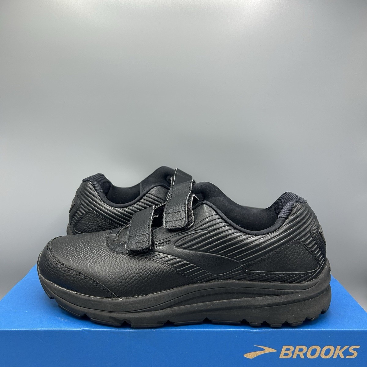 Brooks Addiction Walker V Strap Black Walking Trainers Shoes UK