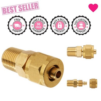 Brass 1/8'' Male NPT to 1/4'' Compression Air Line Fitting - Durable & Lightweight