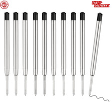 10Pc Ballpoint Pen Refills Black Ink 1mm Medium Tip Parker Style