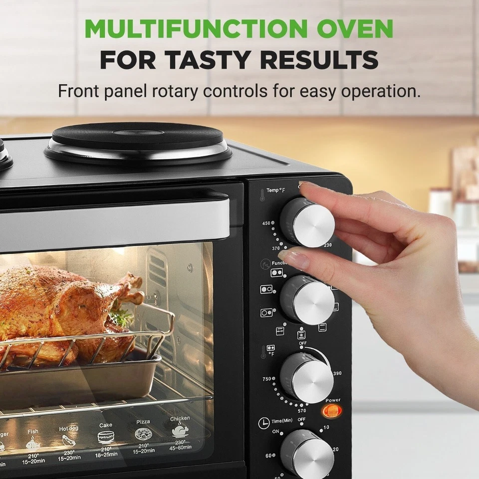 NutriChef Multi-Function Convection Oven - Counter Top Rotisserie Toaster Oven - Image 2 of 4